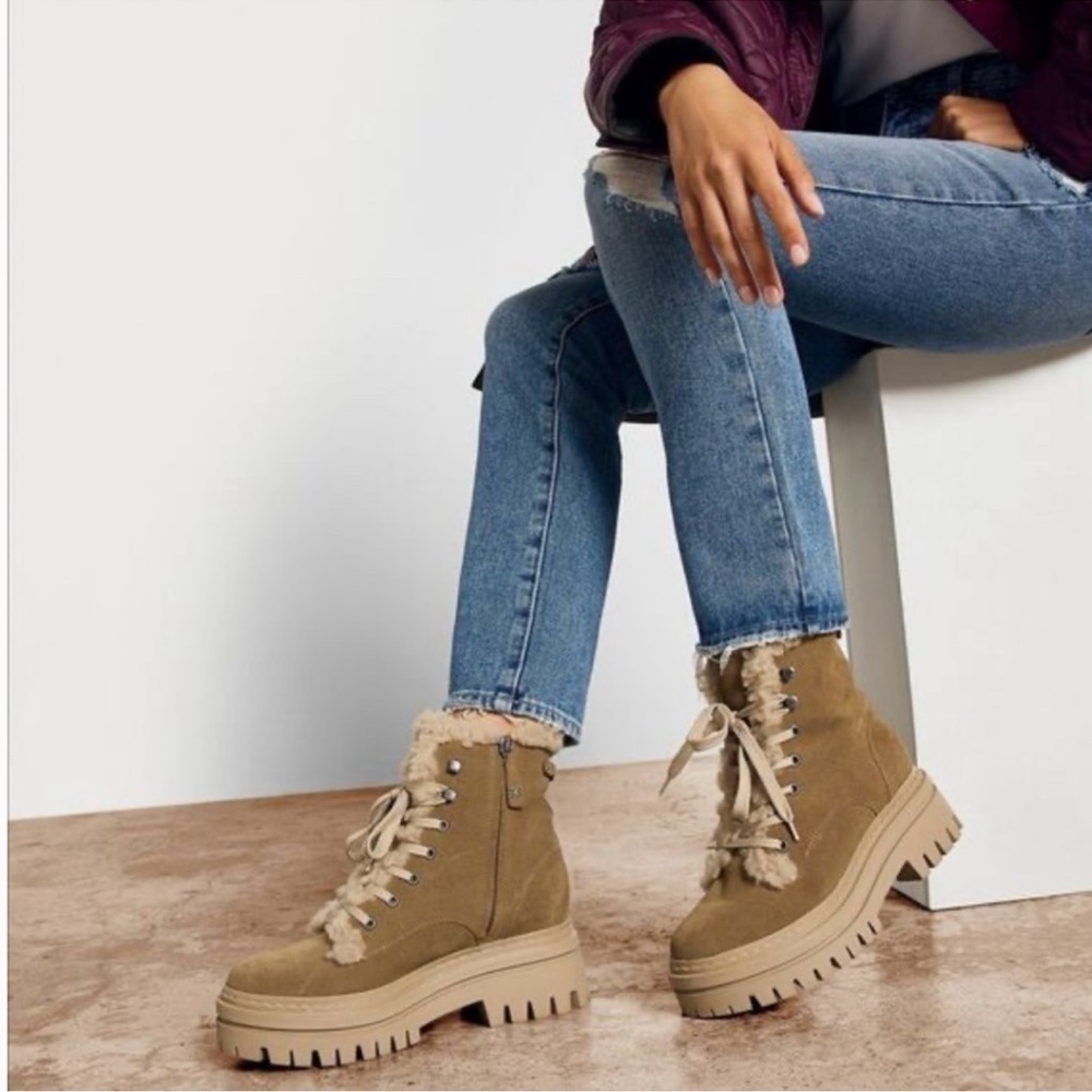 NEW Sam Edelman Kyler 2 Faux Shearling Platform Bootie